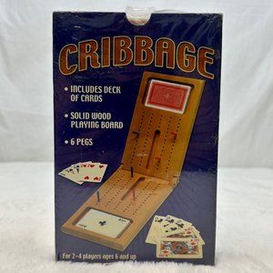 Wooden Folding Cribbage Board Card Game Barns & Noble New Sealed